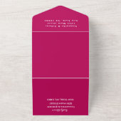 Monogram Simple Magenta Fuchsia Black Weddenschap  All In One Uitnodiging (Buitenkant)