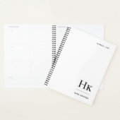Monogram Simple Minimalist White Personalized Name Planner (Display)