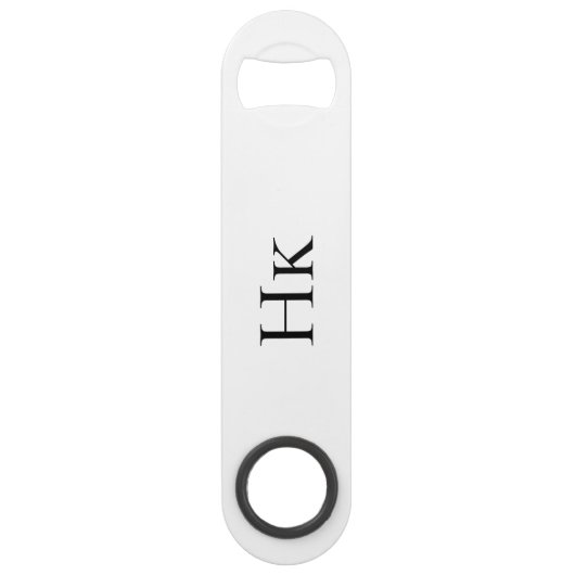 Monogram Simple Modern Minimalist Monogrammed Speed Flessenopener (Achterkant)