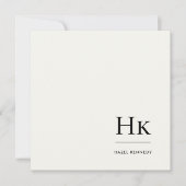 Monogram Simple Modern Monogrammed Ivory Notecard Notitiekaartje (Voorkant)