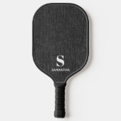 Monogram Simple Modern Orchidee Denim Print Pickleball Paddle (Achterkant)