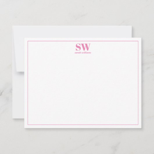Monogram Simple Modern Specialized Stationery Notitiekaartje (Voorkant)