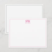 Monogram Simple Modern Specialized Stationery Notitiekaartje (Voorkant / Achterkant)