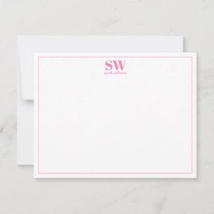 Monogram Simple Modern Specialized Stationery Notitiekaartje
