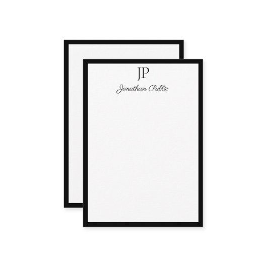 Monogram Simple Sjabloon Handwrite Script (Voorkant / Achterkant in situ)