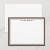 Monogram Simple Tan Border Classic Persoonlijk nr. Notitiekaartje (Voorkant / Achterkant)