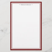 Monogram Simple Wine Border Classic Personated Briefpapier (Voorkant)
