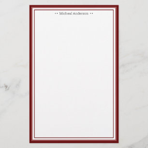 Monogram Simple Wine Border Classic Personated Briefpapier
