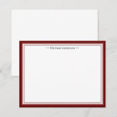 Monogram Simple Wine Border Classic Personated N Notitiekaartje (Voorkant / Achterkant)