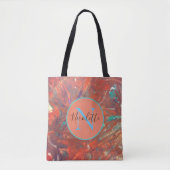 Monogram Sinaasappel Abstract Modern gepersonalise Tote Bag (Voorkant)