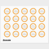 Monogram Sinaasappel Chevron - DIY Labels (Vel)