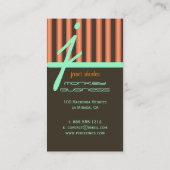 Monogram sinaasappel/chocolade/zeemijpstrepen visitekaartje (Achterkant)