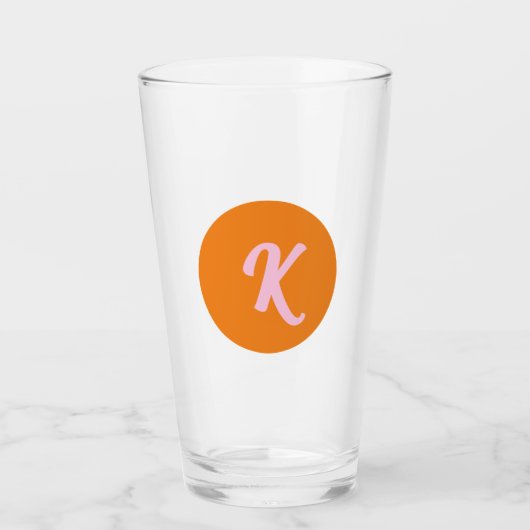 Monogram sinaasappel en roze glas (Voorkant)