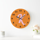 Monogram sinaasappel en roze grote klok (Huis)