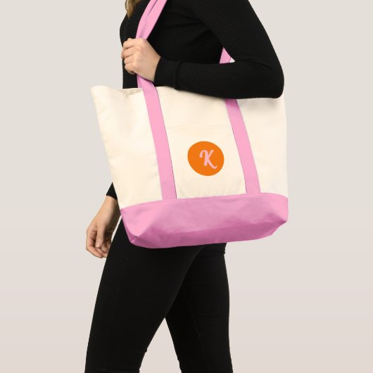 Monogram sinaasappel en roze tote bag (Voorkant (product))