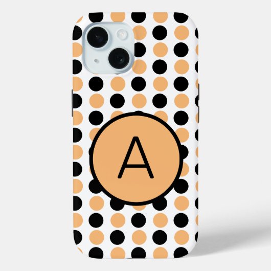 Monogram Sinaasappel en zwart Case-Mate iPhone Case (Achterkant)