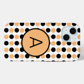 Monogram Sinaasappel en zwart Case-Mate iPhone Case (Achterkant (horizontaal))