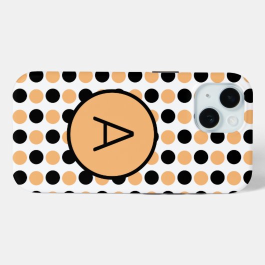 Monogram Sinaasappel en zwart Case-Mate iPhone Case (Achterkant (horizontaal))