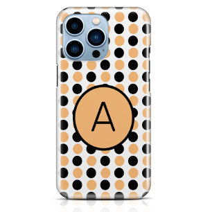 Monogram Sinaasappel en zwart iPhone 15 Case