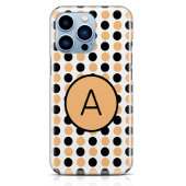 Monogram Sinaasappel en zwart iPhone 15 Case