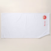 Monogram sinaasappel golvende letter P strandlaken (Voorkant)