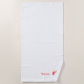 Monogram sinaasappel golvende letter P strandlaken (Voorkant)