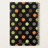 Monogram Sinaasappel Groen Bruin Polka Dot Planner (Achterkant)