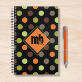 Monogram Sinaasappel Groen Bruin Polka Dot Planner