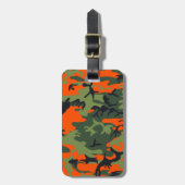 Monogram Sinaasappel Jagen Camo Camouflage Bagagelabel (Voorkant verticaal)