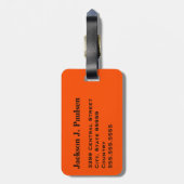 Monogram Sinaasappel Jagen Camo Camouflage Bagagelabel (Achterkant verticaal)