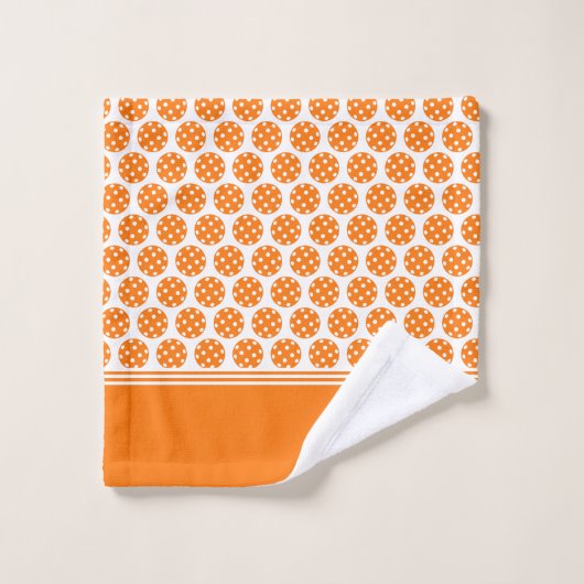 Monogram Sinaasappel Pickleball Pattern Bad Handdoek (Wasdoekje)