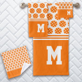 Monogram Sinaasappel Pickleball Pattern Bad Handdoek