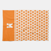 Monogram Sinaasappel Pickleball Pattern Theedoek (Horizontaal)