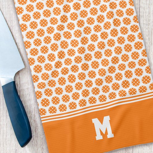Monogram Sinaasappel Pickleball Pattern Theedoek