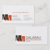 Monogram Sinaasappel Visitekaartje (Voorkant / Achterkant)