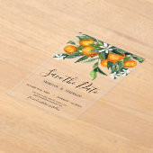 Monogram Sinaasappels Bewaar de datum Acryl Uitnodigingen (Laagn)