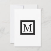 Monogram Single Letter Square Life Roman Bedankkaart (Voorkant)