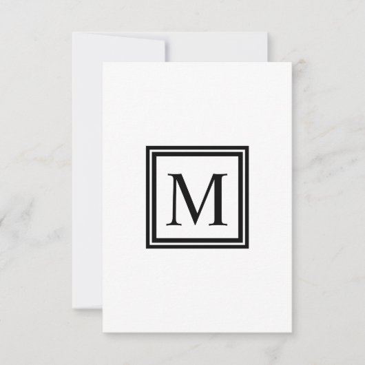 Monogram Single Letter Square Life Roman Bedankkaart (Voorkant)