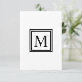 Monogram Single Letter Square Life Roman Bedankkaart (Staand voorkant)
