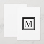 Monogram Single Letter Square Life Roman Bedankkaart (Voorkant / Achterkant)