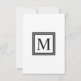 Monogram Single Letter Square Life Roman Bedankkaart