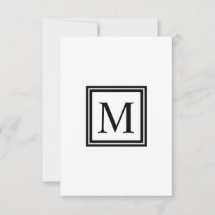Monogram Single Letter Square Life Roman Bedankkaart