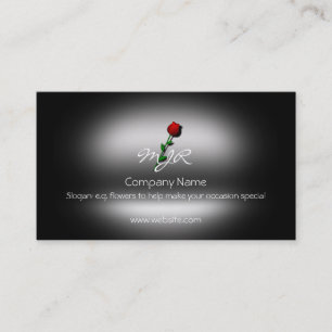 Monogram, Single Stem Roos, metallisch effect Visitekaartje