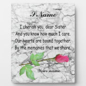 MONOGRAM SISTER QUOTE FOTOPLAAT (Voorkant)