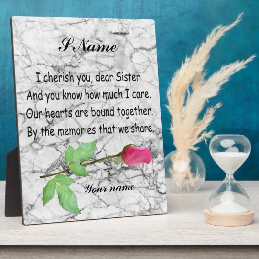 MONOGRAM SISTER QUOTE FOTOPLAAT (Zijkant)