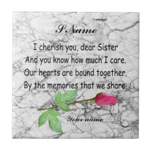 MONOGRAM SISTER QUOTE TEGELTJE