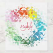 Monogram Sjabloon Aangepaste Moderne regenboog Abs Wijn Etiket (Enkel label)
