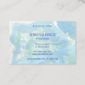 Monogram Sjabloon Blauw Groen Modern Abstract Visitekaartje (Achterkant)