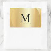 Monogram Sjabloon Custom Elegant Faux Gold Rechthoekige Sticker (Tas)
