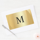 Monogram Sjabloon Custom Elegant Faux Gold Rechthoekige Sticker (Envelop)